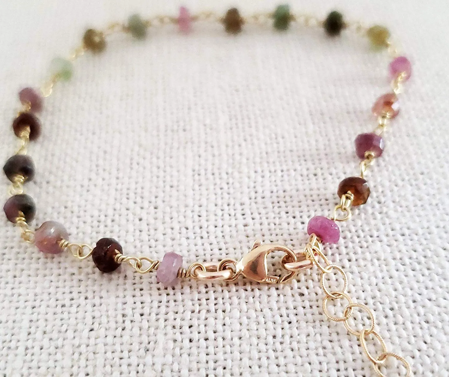 Tourmaline Gemstone 14k Gold Filled Bracelet