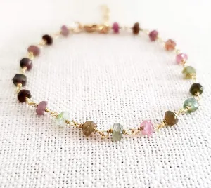 Tourmaline Gemstone 14k Gold Filled Bracelet