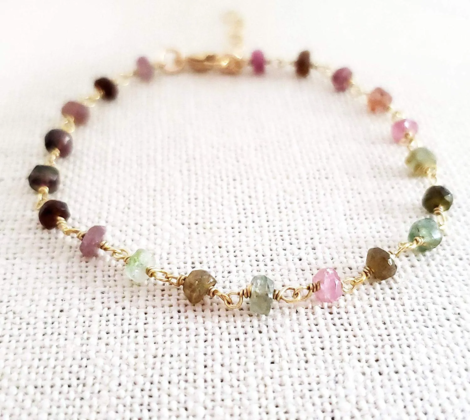 Tourmaline Gemstone 14k Gold Filled Bracelet
