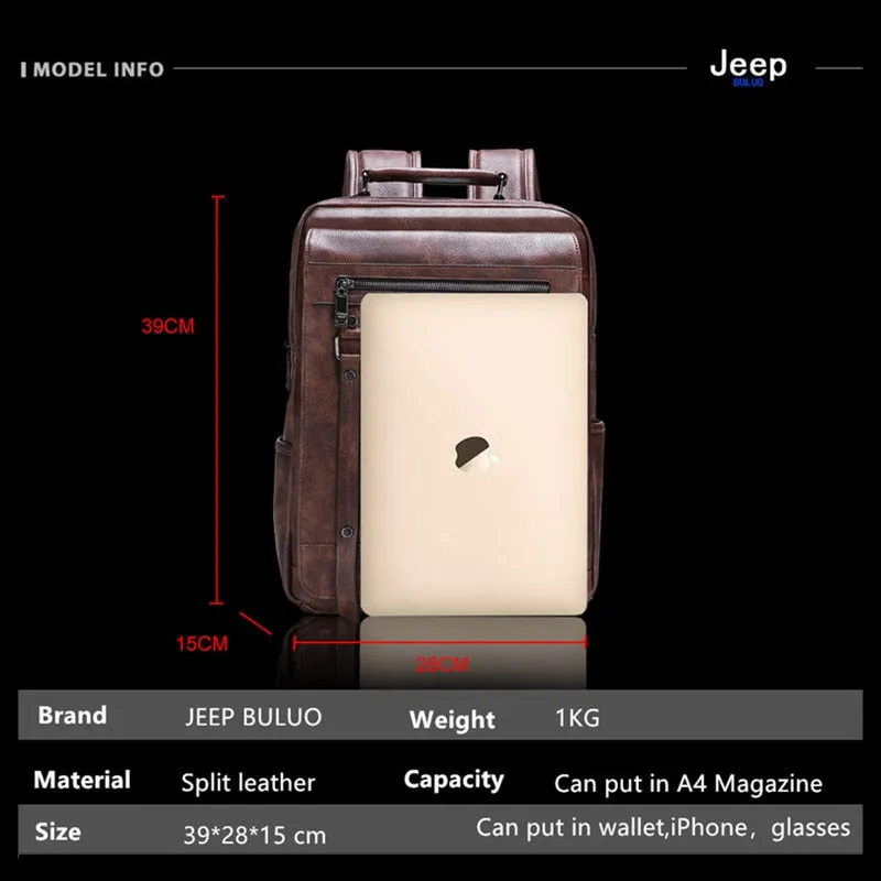 Trend Leather Laptop Backpack For Men
