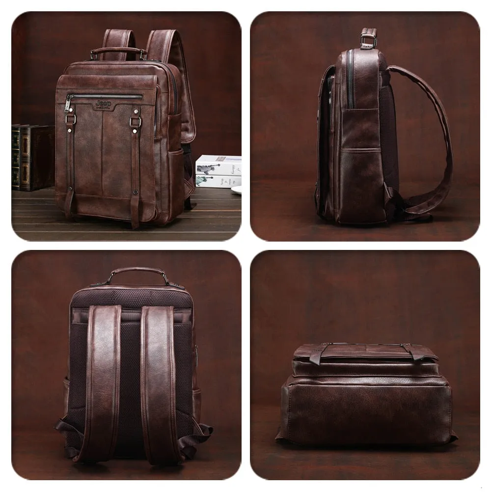 Trend Leather Laptop Backpack For Men
