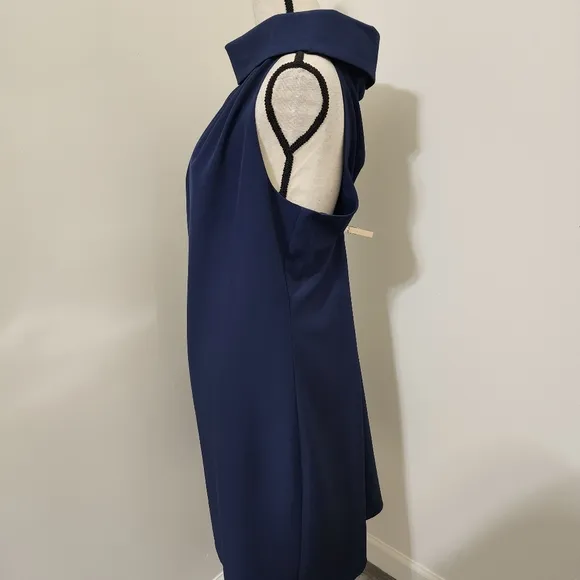 tuckernuck SAIL TO SABLE Hydra Dress Sleeveless Cowl Neck Nautical Blue XL