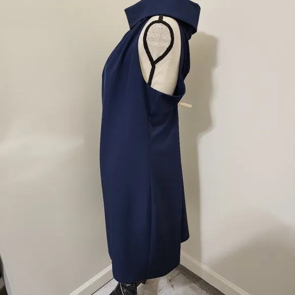 tuckernuck SAIL TO SABLE Hydra Dress Sleeveless Cowl Neck Nautical Blue XL