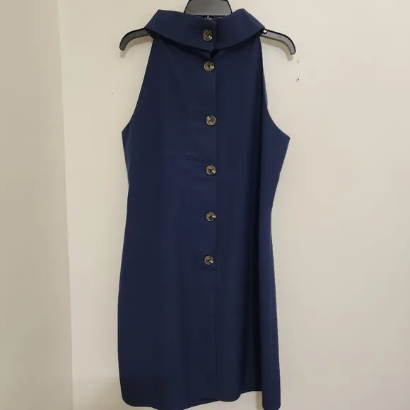 tuckernuck SAIL TO SABLE Hydra Dress Sleeveless Cowl Neck Nautical Blue XL