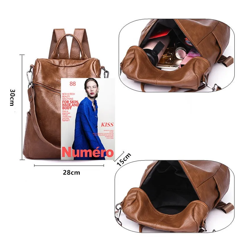 Two-way Feminine Casual Leather Bag