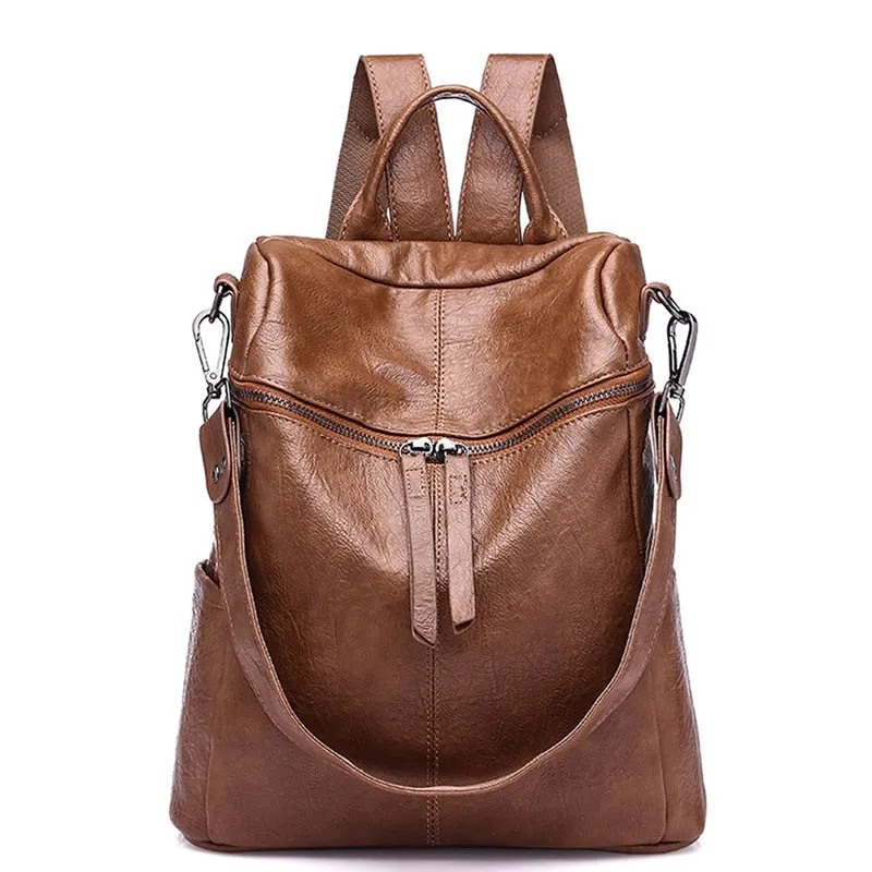 Two-way Feminine Casual Leather Bag