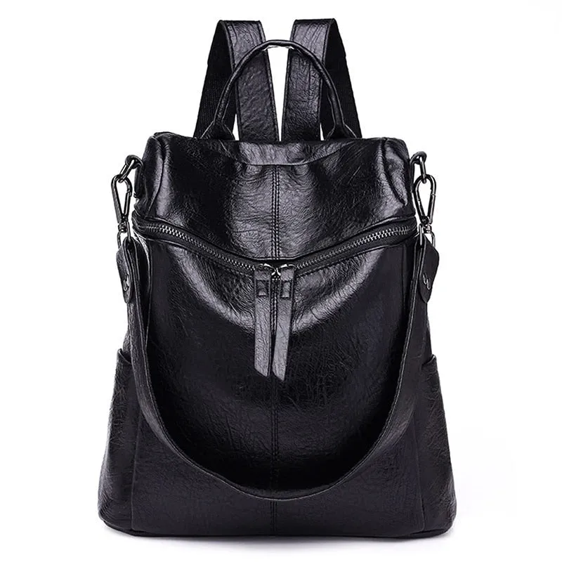 Two-way Feminine Casual Leather Bag