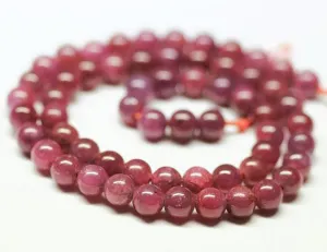 Untreated Natural Africa Red Ruby Smooth Round Gemstone Spacer Beads 7mm 15"