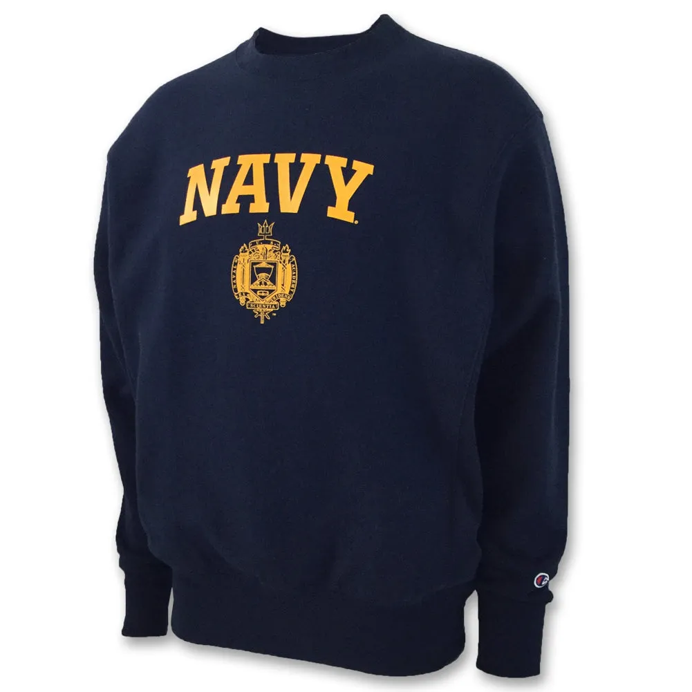 USNA Issue Champion Reverse Weave Crewneck (Navy)