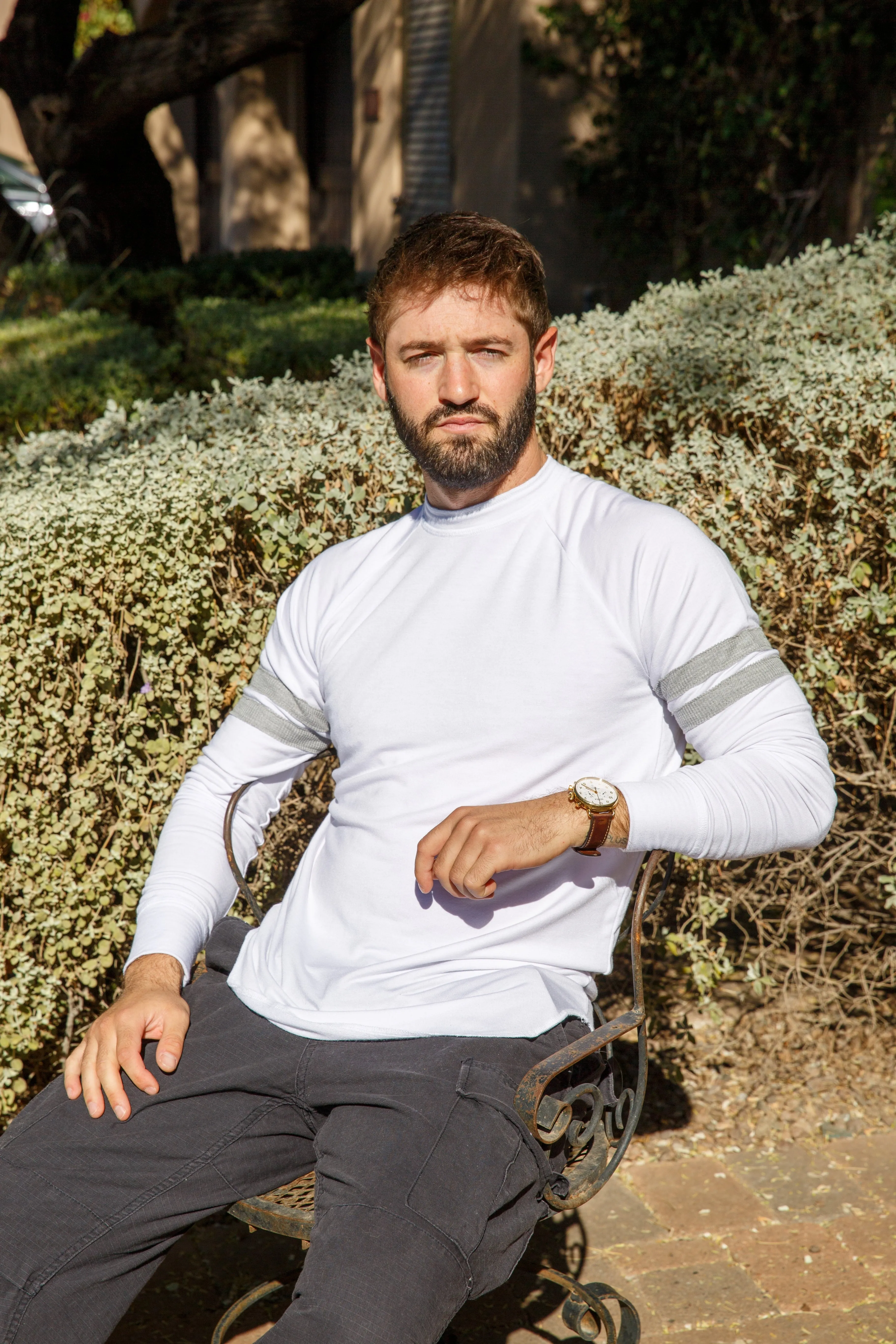 VARSITY SWEATSHIRT - WHITE/HEATHER GREY