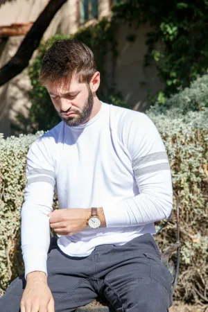 VARSITY SWEATSHIRT - WHITE/HEATHER GREY