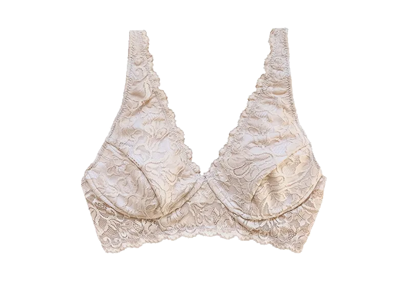Vela Wireless Bra, Champagne / White