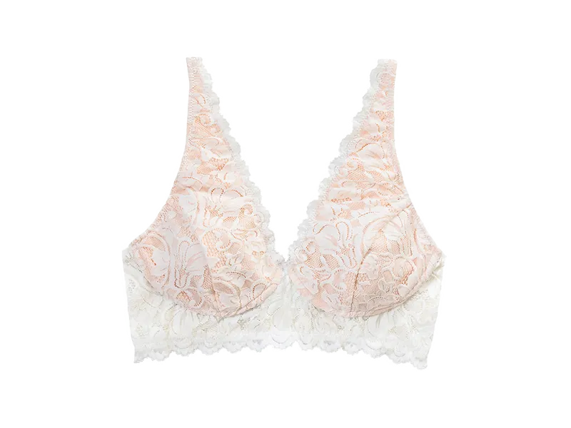 Vela Wireless Bra, White / Blush