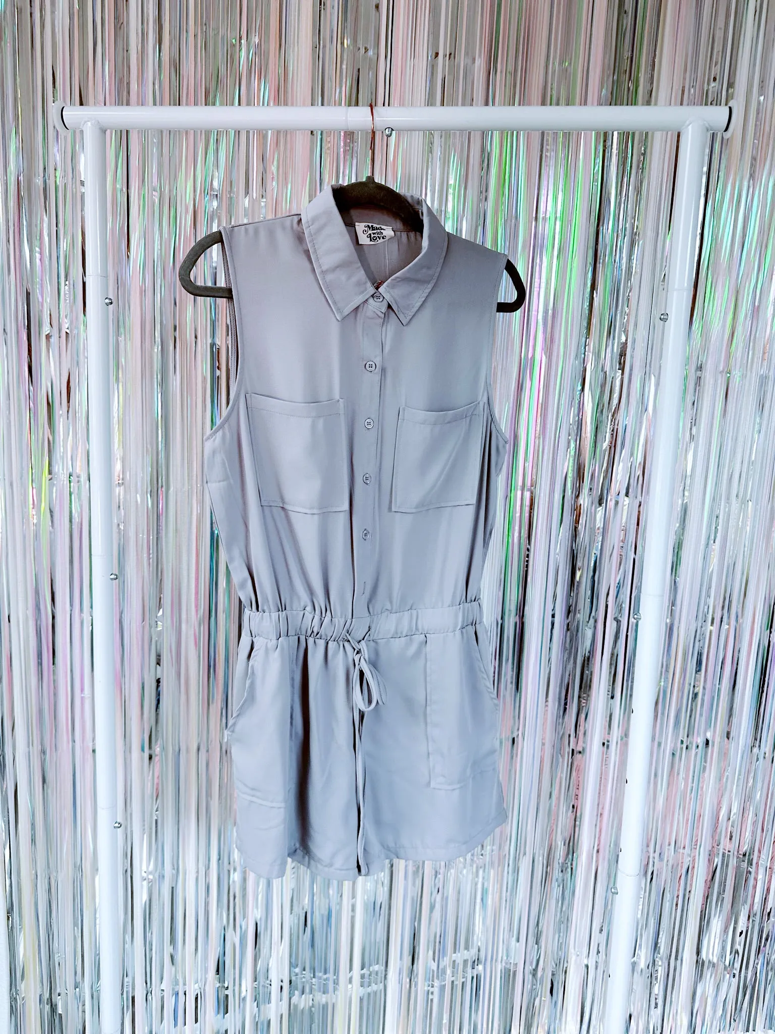 Vienna Pocketed Romper - Grey