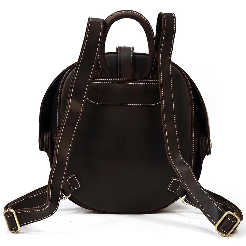 Vintage Leather Backpack 15.6" Laptop Crazy Horse Travel Bag