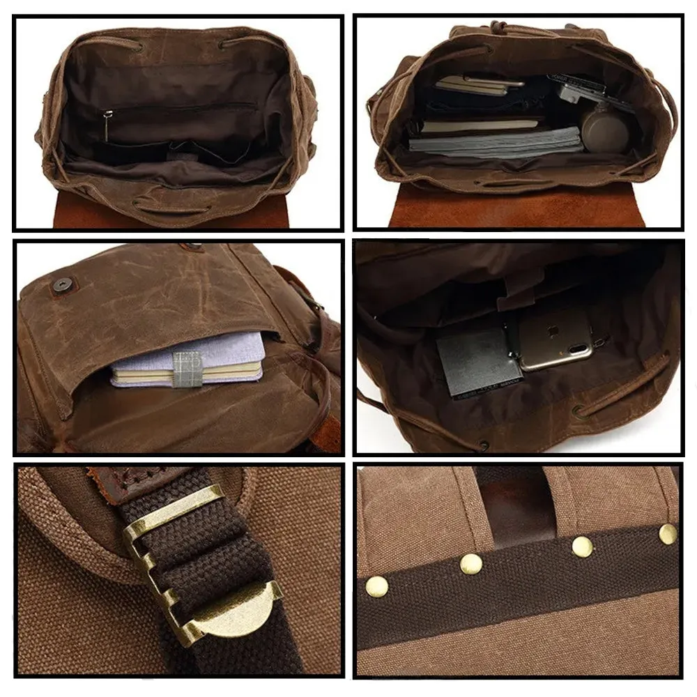Vintage Waterproof Canvas Backpacks | Large Capacity Travel Bag