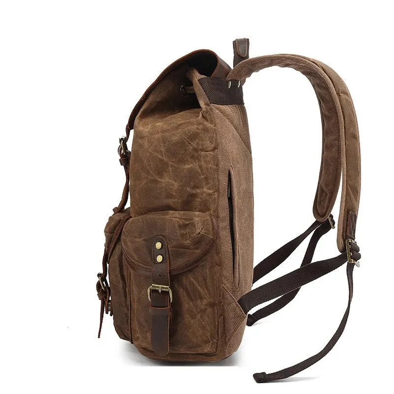 Vintage Waterproof Canvas Backpacks | Large Capacity Travel Bag