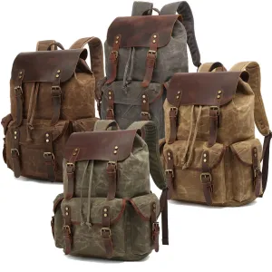 Vintage Waterproof Canvas Backpacks | Large Capacity Travel Bag