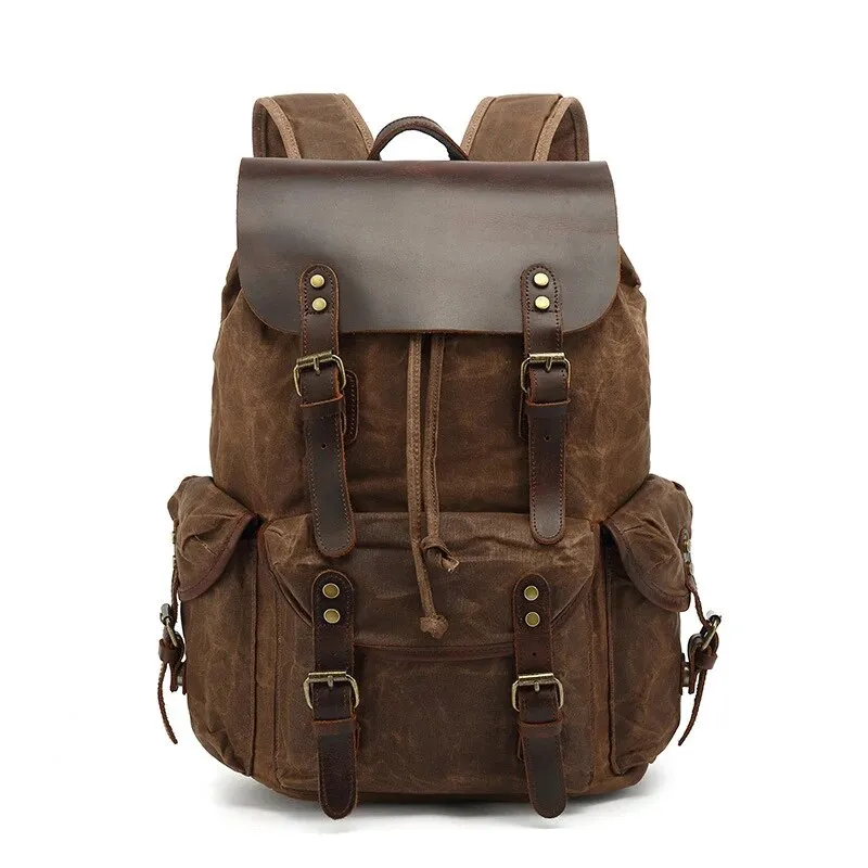 Vintage Waterproof Canvas Backpacks | Large Capacity Travel Bag