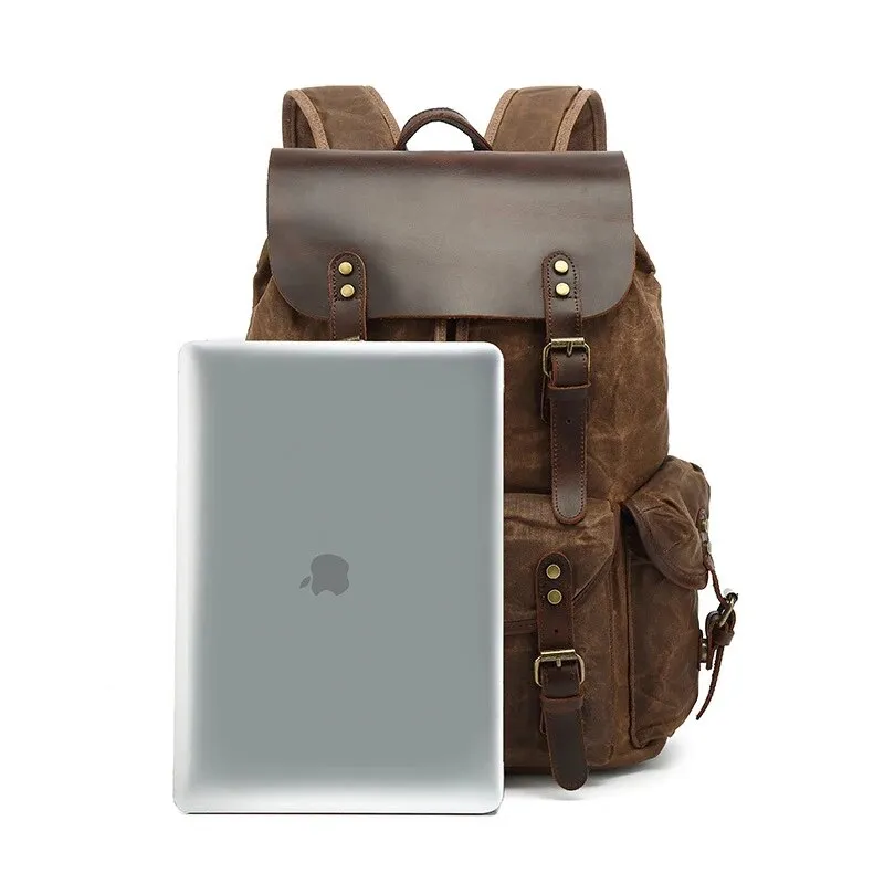 Vintage Waterproof Canvas Backpacks | Large Capacity Travel Bag