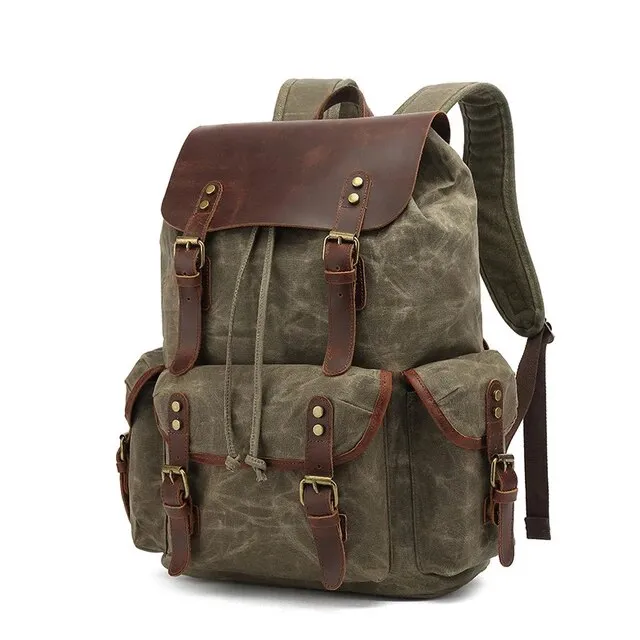 Vintage Waterproof Canvas Backpacks | Large Capacity Travel Bag