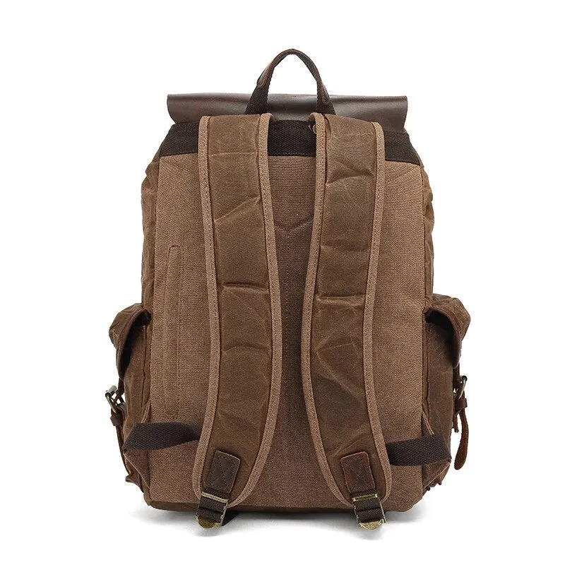 Vintage Waterproof Canvas Backpacks | Large Capacity Travel Bag