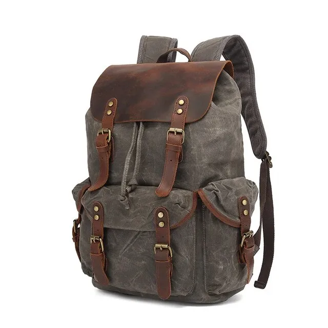 Vintage Waterproof Canvas Backpacks | Large Capacity Travel Bag
