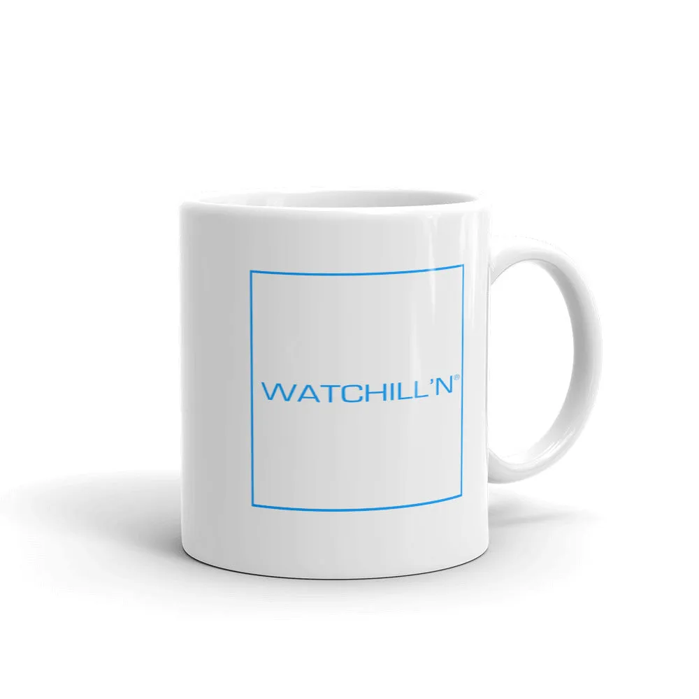 Watchill'n 'Box Logo' Ceramic Mug - (Cyan)