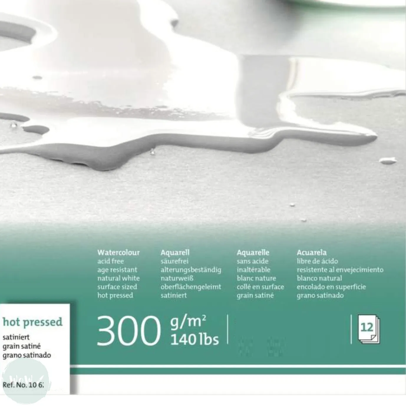 Watercolour Paper - BLOCK -  Hahnemuhle - HARMONY - 300gsm / 140lb - Hot Pressed - 9 x 12"