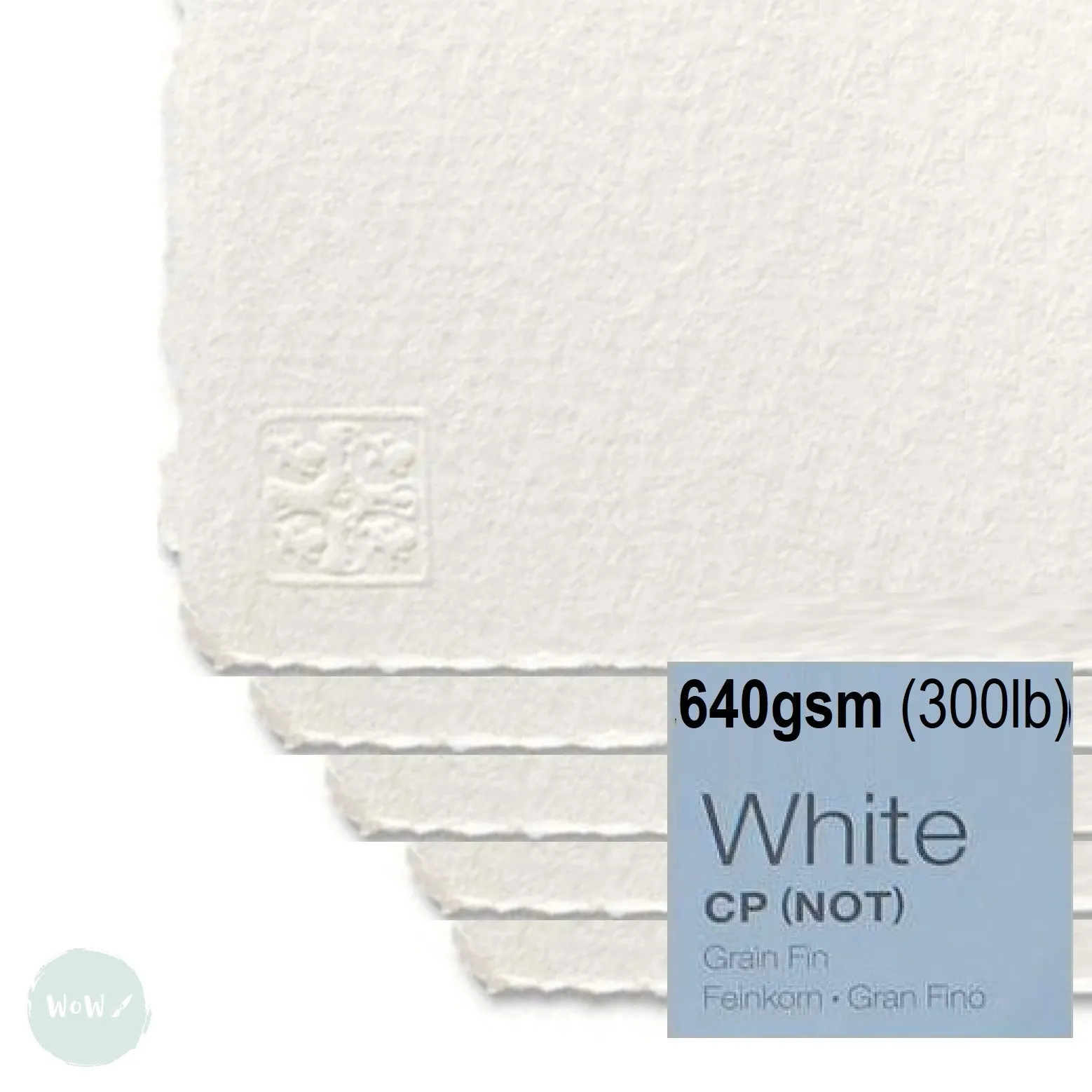 WATERCOLOUR PAPER - Saunders WATERFORD - WHITE -  5 SHEETS - 640 gsm (300lb) 22 x 30" – NOT (CP, Cold Pressed)