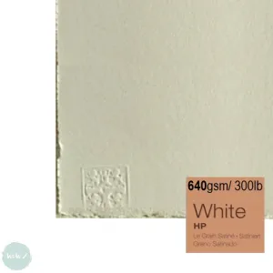 WATERCOLOUR PAPER - Saunders WATERFORD - WHITE -  single sheet -  640 gsm (300lb) - 22 x 30" - HOT PRESSED (HP, SMOOTH)