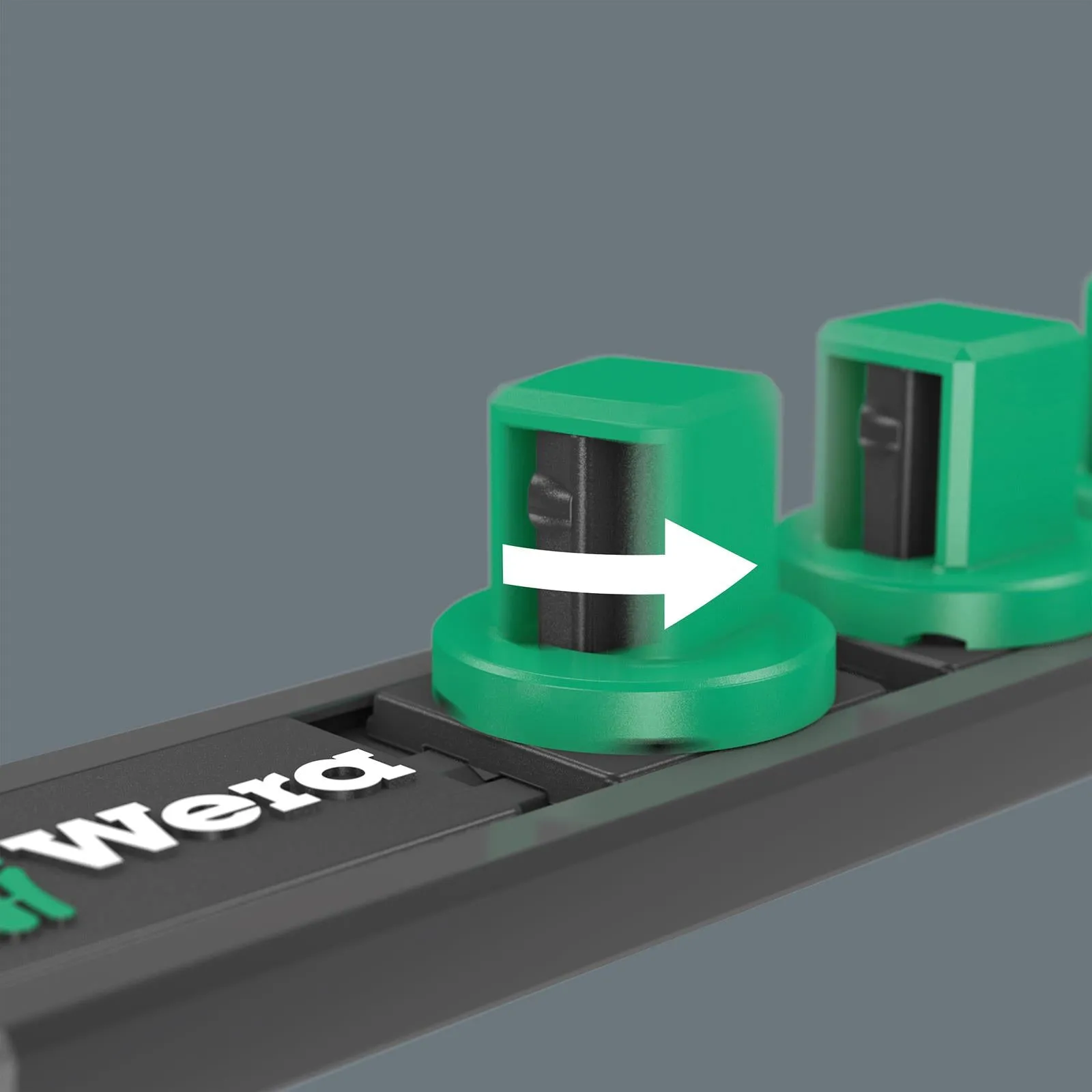 Wera Magnetic Socket Rail 1/4" Drive Twist to Unlock 9600 Empty 10 Socket Capacity 270mm