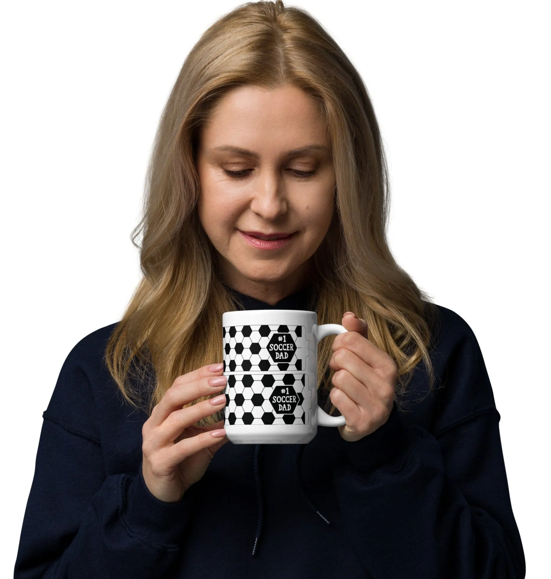 White glossy mug, Dad Soccer Mug, Coffee Cup, Tea, Gift
