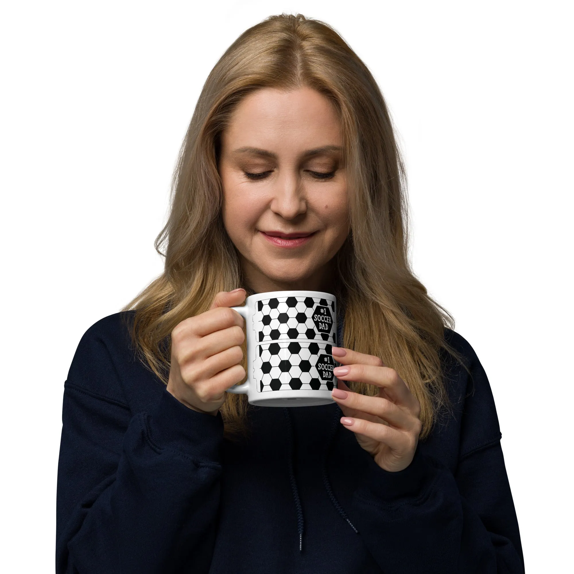 White glossy mug, Dad Soccer Mug, Coffee Cup, Tea, Gift