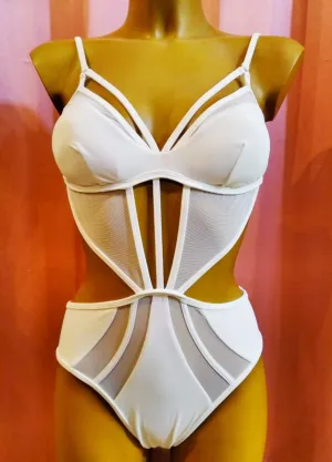 White One-piece Swimsuit Monokini Style