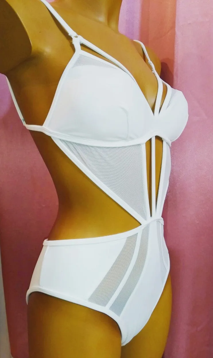 White One-piece Swimsuit Monokini Style