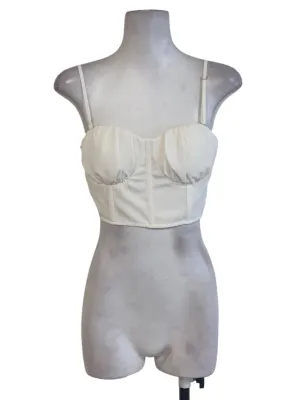 White Padded Crop Top