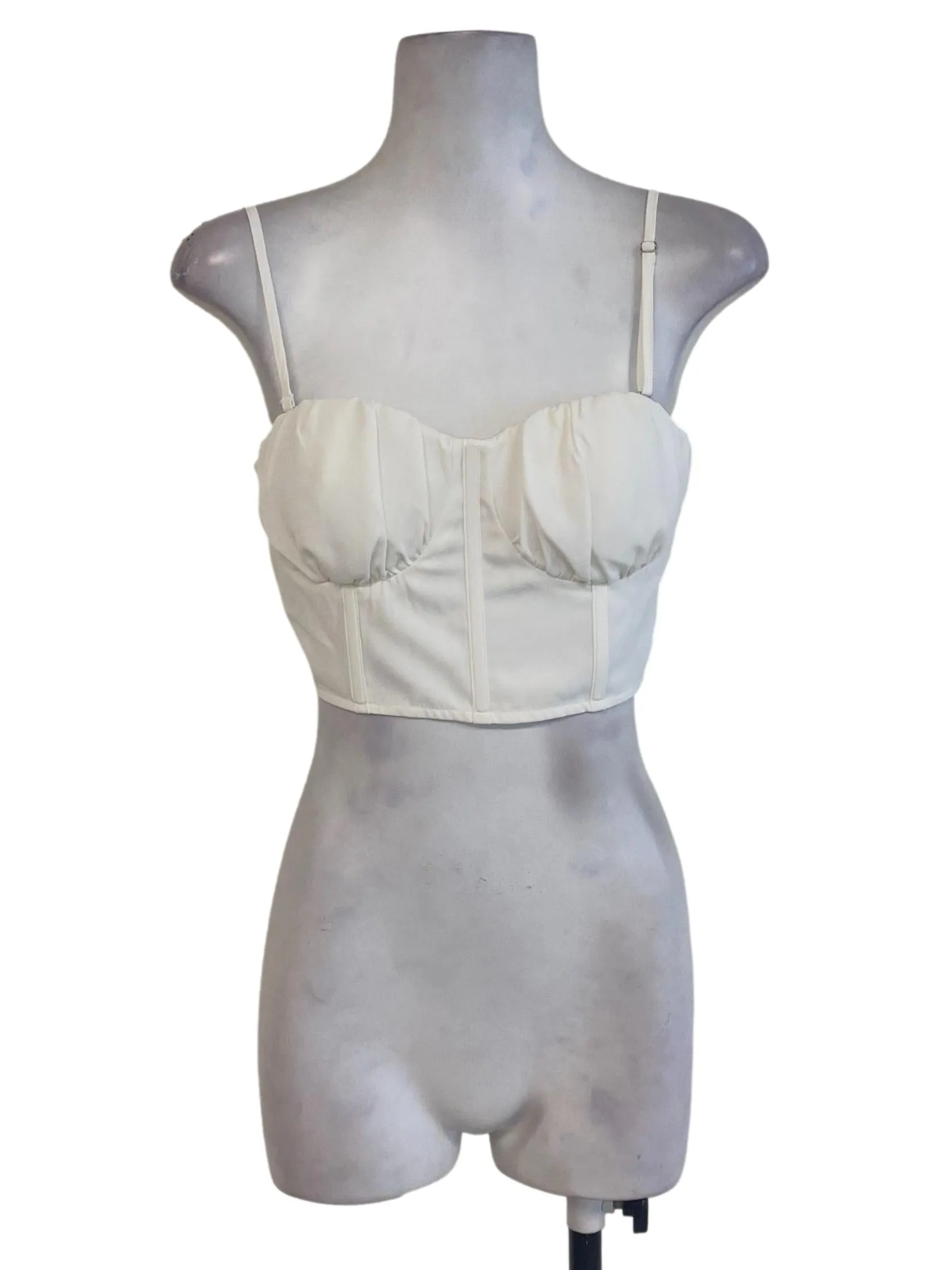 White Padded Crop Top