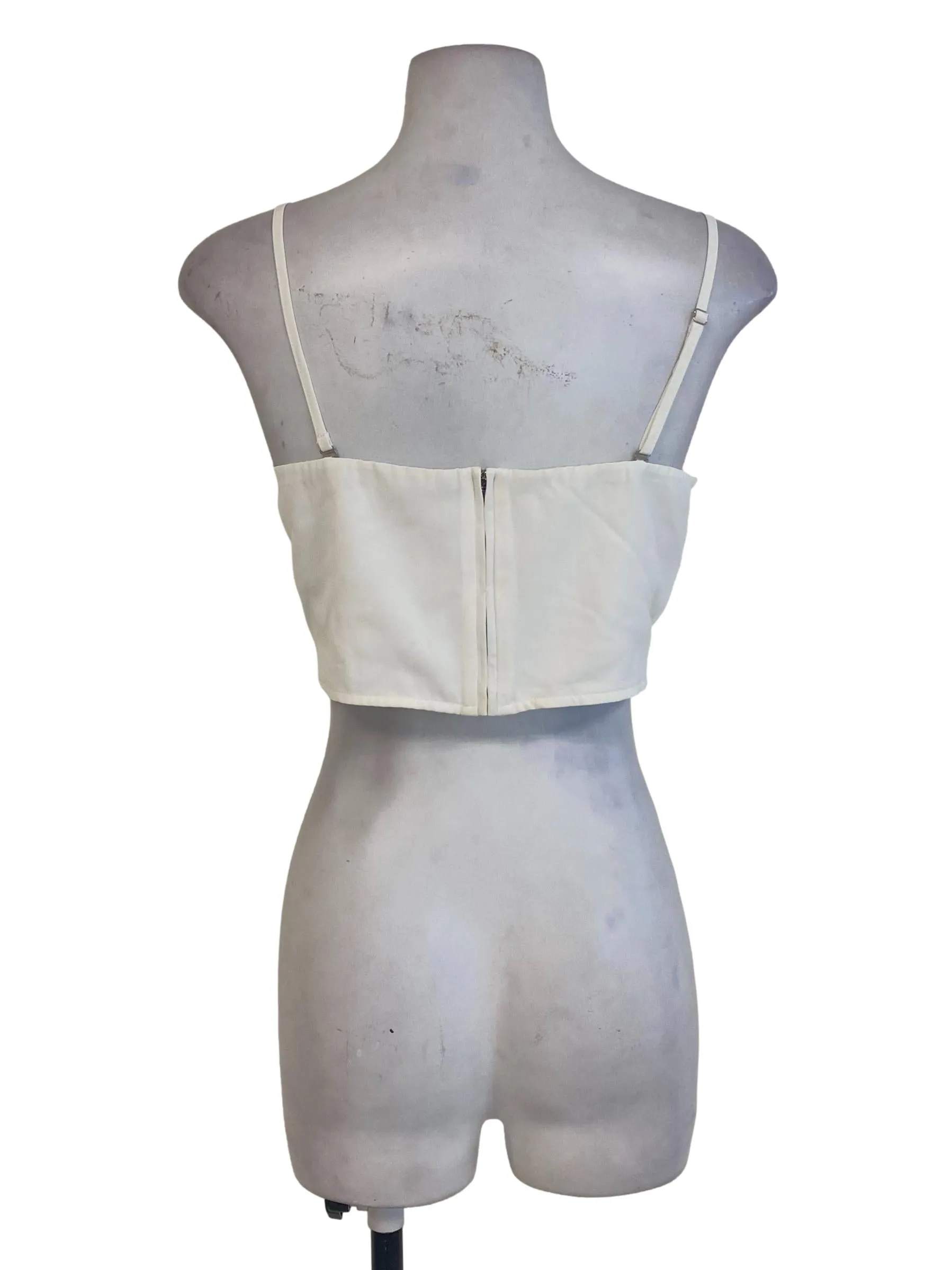 White Padded Crop Top