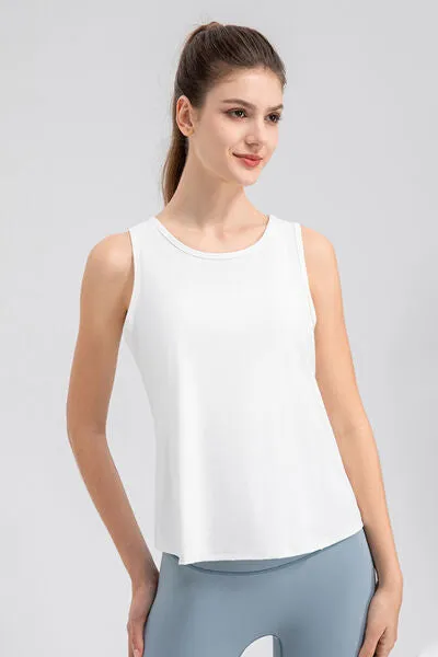 Wide Strap Round Neck Active Tank
