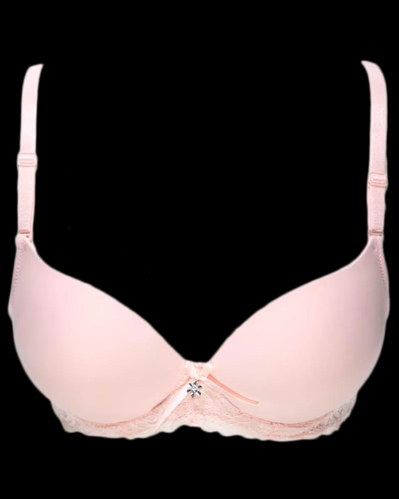 Women Double Padded Underwire Bra - Peach - 3005