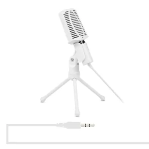 Yanmai SF-940 Professional Condenser Sound Recording Microphone with Tripod Holder Cable Length 2.0m White