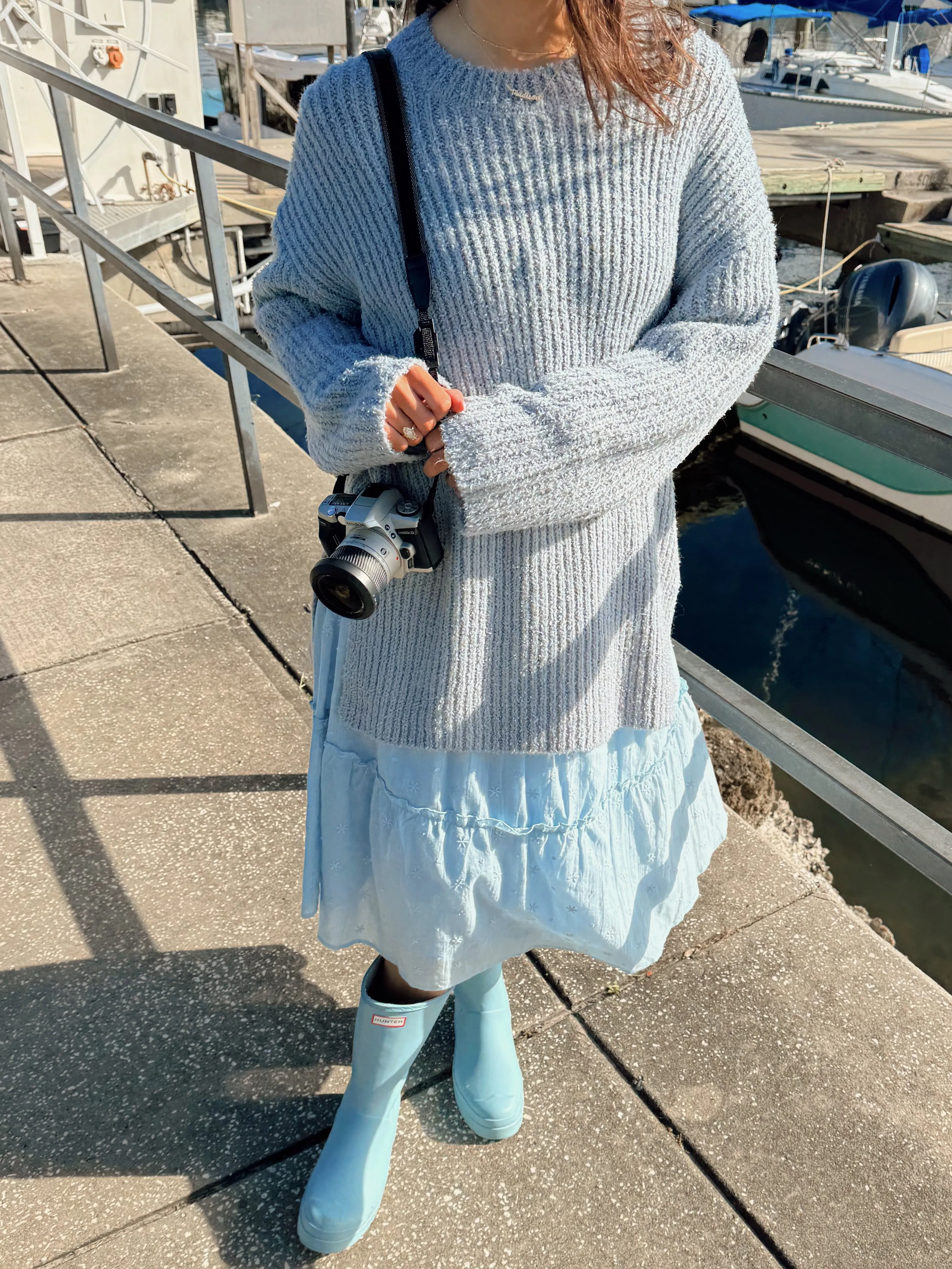 Your Needs Ribbed Sweater Sky Blue