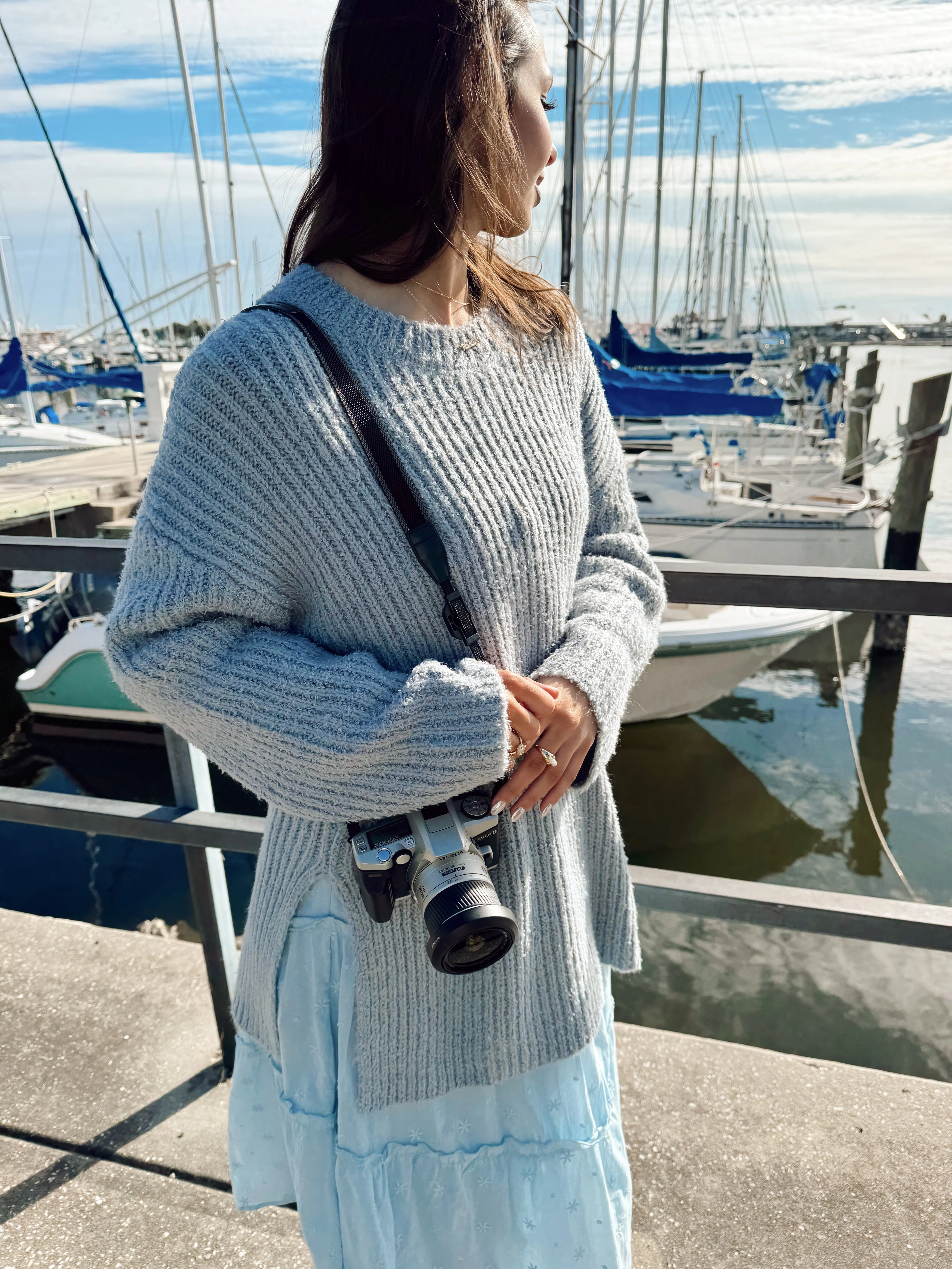 Your Needs Ribbed Sweater Sky Blue