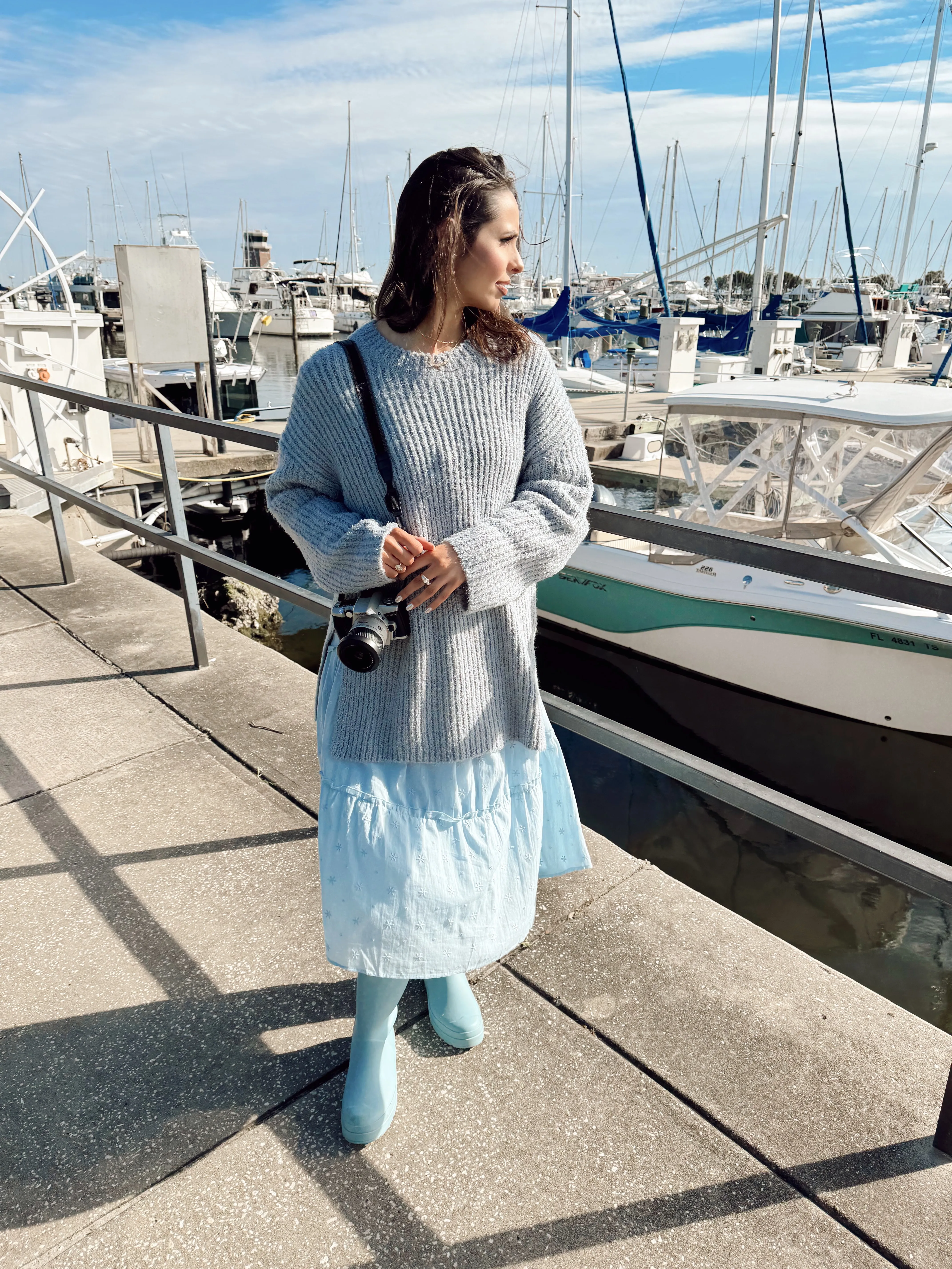 Your Needs Ribbed Sweater Sky Blue