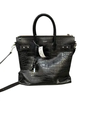 Yves Saint Laurent north south croc tote black